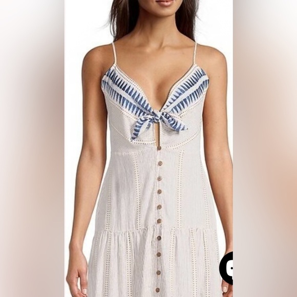 Veronica Beard Abilene Striped Tiered Midi Dress - Picture 4 of 13